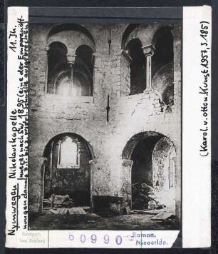 Nymwegen: Nikolauskapelle (Valkhofkapelle), 11. Jhd., Inneres nach Südwesten, Zustand 1895