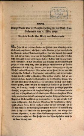 Österreichische Zeitschrift für Rechts- und Staatswissenschaft. 1849,2