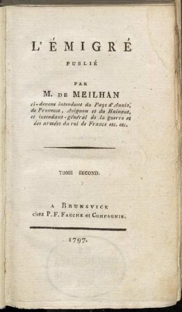 Tome 2: L'Émigré. Tome Second
