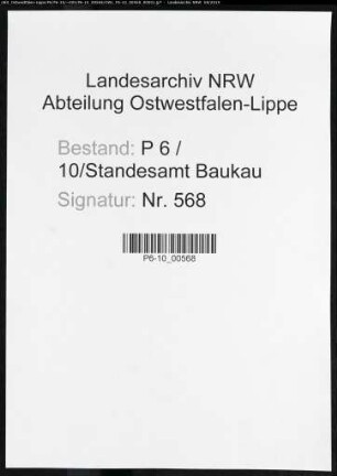 Sterberegister Standesamt Herne-Baukau (II)