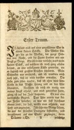 Erster Traum - Zehnter Traum.