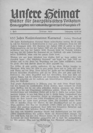 100 Jahre Kaiserslauterer Karneval.