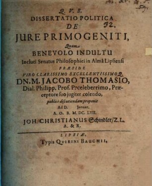 Diss. polit. de iure primogeniti