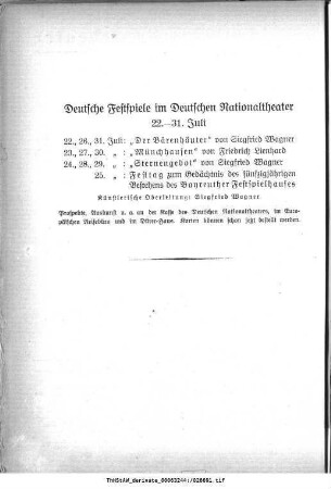 Deutsche Festspiele [...] "Münchhausen"