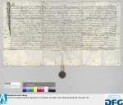 Hanns Huebner als oberster Amtmann des Waldes bei Nürnberg, Lorenzer Pfarr, und Richter des Zeidelgerichtes zu Feucht, belehnt Hieronymus und Ludwig Schnöd mit den von Christoff Mordeisen den Ersteren verkauften Zeidelgütern zu Feucht. - Siegler: der Aussteller.
