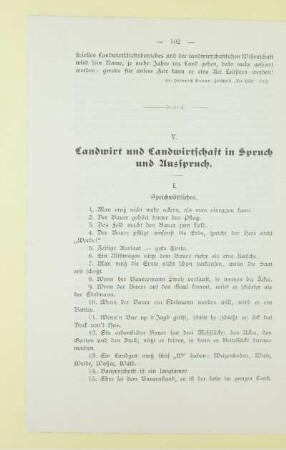 V. Landwirt und Landwirtschaft in Spruch und Ausspruch