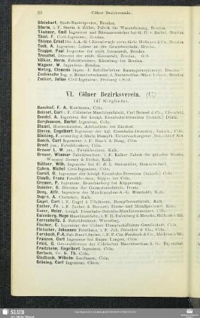 VI. Cölner Bezirksverein.