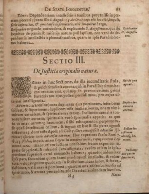 Sectio III. De Justitae originalis natura.
