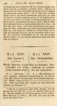 Tit. XXIV. Von Vermächtnissen