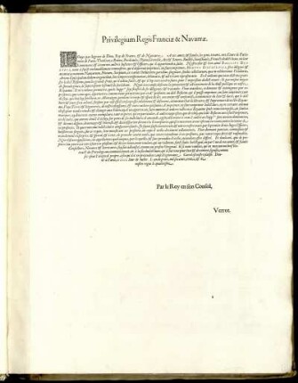 Privilegium Regis Franciæ & Navarræ.