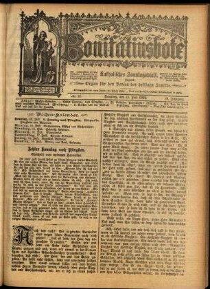 Erste Ausgabe vom Sonntag, den 13. Juli 1902.