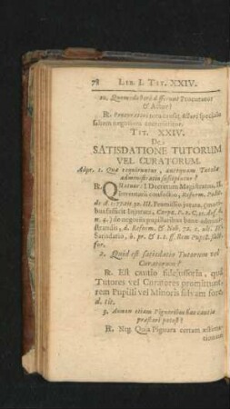 Tit. XXIV. De Satisdatione Tutorum Vel Curatorum.