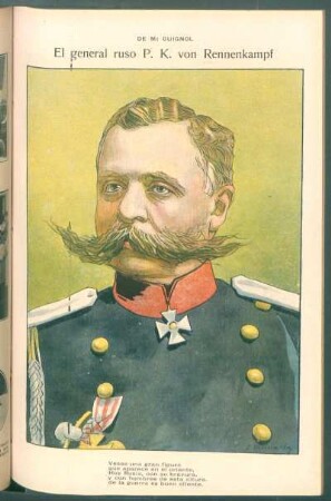 El general ruso P. K. von Rennenkampf - [Caricatura] : De mi Guignol