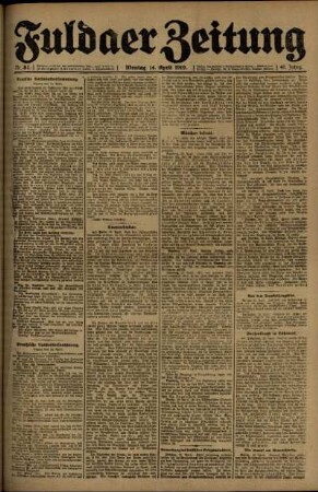 Ausgabe vom Montag, den 14. April 1919.