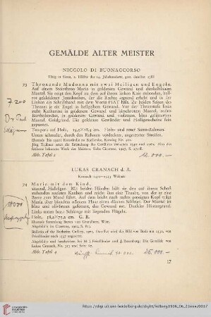 Gemälde Alter Meister (Nr. 73-92)