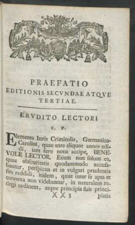 Praefatio Editionis Secundae Atque Tertiae