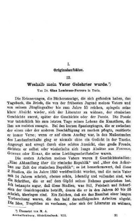 321-329, Weshalb mein Vater Gelehrter wurde