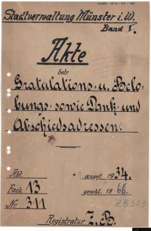 Gratulations-, Dank- und Kondolenzschreiben (Sammelband).