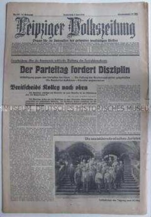 Sozialdemokratische Tageszeitung "Leipziger Volkszeitung" zum SPD-Parteitag in Leipzig
