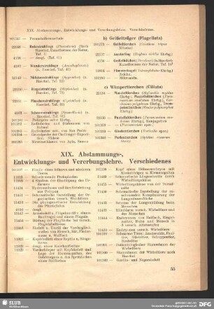 XIX. Abstammungs-, Entwicklungs- und Vererbungslehre. Verschiedenes