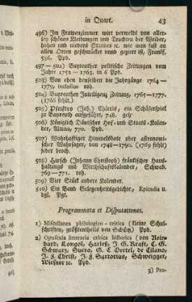 43-47, Programmata et Disputationes. - Manuscripta