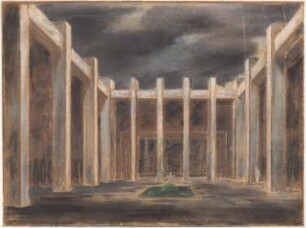 Neue Wache (Königswache), Berlin Umgestaltung zur Gedächtnisstätte für die Gefallenen des 1. Weltkriegs: Perspektivische Ansicht innen