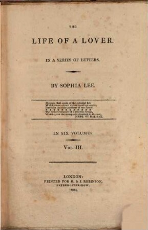 The life of a lover : in a series of letters ; in six volumes, 3