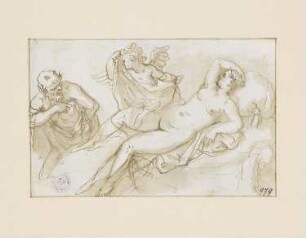 Schlafende Nymphe von einem Satyr überrascht