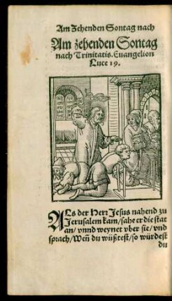 Am zehenden Sontag nach Trinitatis.
