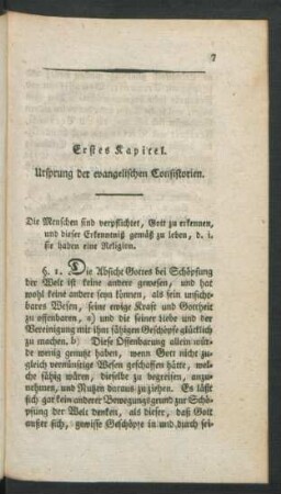 Erstes Kapitel. Ursprung der evangelischen Consistorien