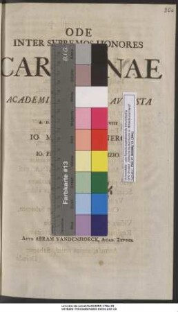 Ode Inter Svpremos Honores Qvos Carolinae Divae Persolvit Academia Georgia Avgvsta : Cantata A. D. XXIII. Jan. M D CCXXXVIII