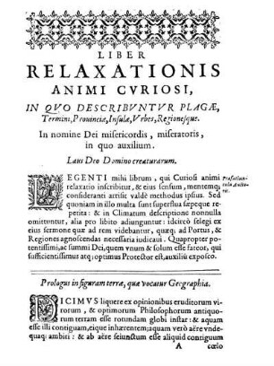 Prologus in figuram terræ, quæ vocatur Geographia.