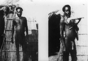 1. Motiv: Portrait eines Mannes aus Ndoro, 2. Motiv Portrait eines Mannes mit Feldhacke