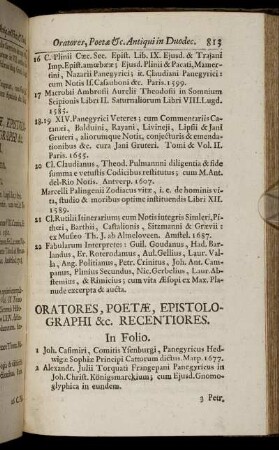 Orates, Poetæ, Epistolographi &c. Recentiores.