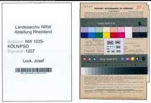 Entnazifizierung Josef Lock , geb. 07.02.1909 ()