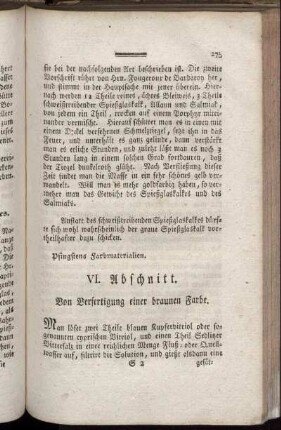VI. Abschnitt. Von Verfertigung einer braunen Farbe.