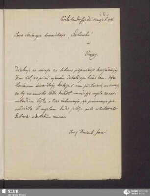 [postrowny list wot: Jurij Křižank, 14.05.1906]
