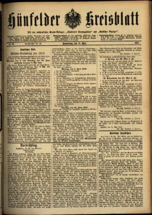 Ausgabe vom Donnerstag, den 15. Mai 1913.