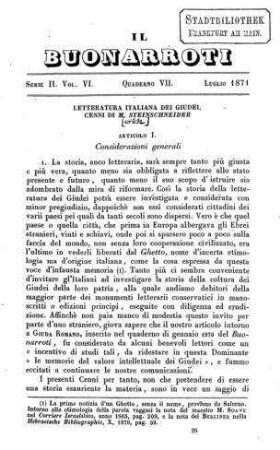Letteratura italiana dei giudei / [Von] M. Steinschneider