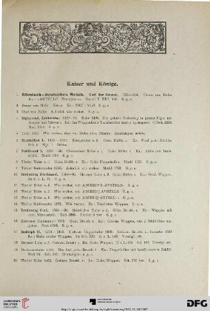 Kaiser und Könige (Nr. 1-294)