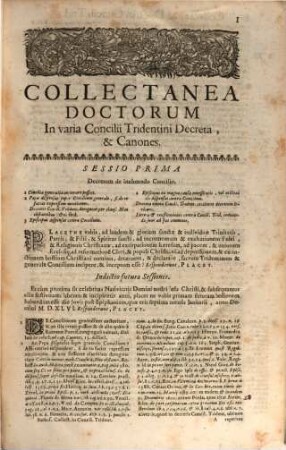 Collectanea doctorum, qui in suis operibus concilii tridentini loca referentes, illorum materiam incidenter tractaverunt