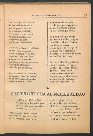 Carta gaucha al Fraile Aldao