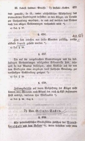 7) Von Gesinde-Sachen.