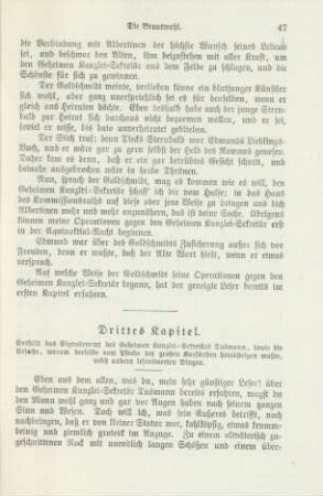 Drittes Kapitel. Enthält das Signalement des Geheimen Kanzlei-Sekretärs Tusmann ...