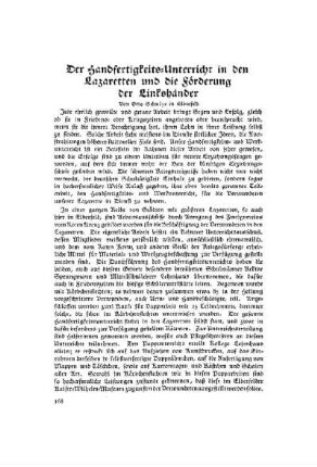Der Handfertigkeits-Unterricht in den Lazaretten und die Förderung der Lingshändler