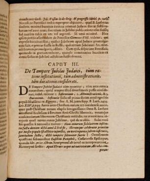Caput III. De Tempore Iubilaei Iudaici, tum ratione institutionis ...