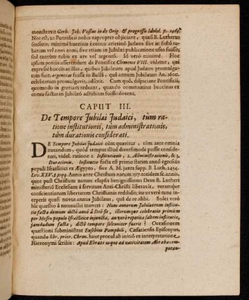 Caput III. De Tempore Iubilaei Iudaici, tum ratione institutionis ...