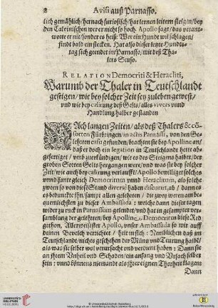 Warumb der Thaler in Teuschlandt gestigen / [...]