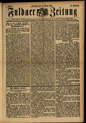 Ausgabe vom Samstag, den 17. März 1894.