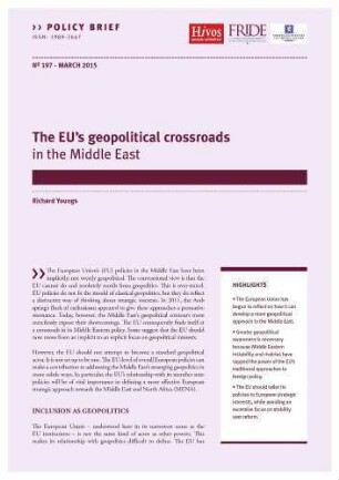 The EU's geopolitical crossroads in the Middle East